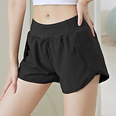 halpa Joogahousut ja pyöräilijät-Naisten Urheilushortsit Joogasortsit Harjoitteluhousut puhelimen taskulla Jooga Kuntosaliharjoitus Pilates Shortsit Musta Sininen Purppura Urheilu Urheiluvaatteet Elastinen Ohut