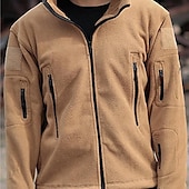 abordables Softshell, polares y chaquetas de montaña-Hombre Chaqueta de lana para senderismo Algodón Invierno Al aire libre Templado Suave Cómodo Chaqueta táctica cálida Chaqueta deportiva de forro polar con capucha Chaqueta de aventura de invierno