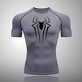 cheap Running Tee &amp; Tank Tops-Men&#039;s Compression Shirt Athletic Shirt Gym Shirt Fitness Shirt Short Sleeve Tee Tshirt Casual Athleisure Breathable Quick Dry Soft Fitness Gym Workout Running Sportswear Activewear Black White Red