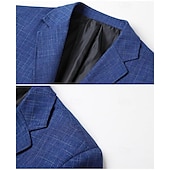 economico Blazer Classici da Uomo-Per uomo Laurea Blazer Affari Cocktail party Ricevimento di matrimonio Senza pantaloni eleganti Moda Casual Primavera &amp; Autunno Poliestere Semplice Bottoni Tasca Confortevole Monopetto Giacca Blu