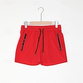 baratos shorts ativos masculinos-Homens calções atléticos Shorts de 3 polegadas Calções de treino Short curto Shorts de Corrida com forro de malha Bolso Com Zíper Design de cordão elástico Côr Sólida Respirável Secagem Rápida Curto