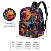billiga Grafiska tryckväskor-livlig ryggsäck med baskettema för barn – färgglad sportskoväska med slitstark design för dagligt bruk