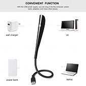 Недорогие Лампы для чтения-светодиодный светильник для книг, USB-лампа для чтения, гибкий светодиодный настольный светильник, сенсорный светильник с регулируемой яркостью, учебная лампа для ноутбука, спальни, настольное