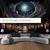 billige Planet Tapestry-fantasi planetarium hengende billedvev veggkunst stor billedvev veggmaleri dekor fotografi bakteppe teppe gardin hjem soverom stue dekorasjon