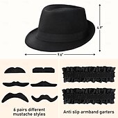 Недорогие Мужские костюмы 1920-х годов-Ретро Бурные 20-е 1920-е годы Инвентарь Жилет Панама шляпа Великий Гэтсби чарльстон барин Мода Маскарадный костюм Муж. Рождество Хэллоуин Карнавал Выпускной Девичник фестиваль Взрослые