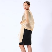 お買い得  ショール-フォーマルなイブニングパーティー用のレディースシアークレープショールとラップ、女性用ソフトシマー軽量旅行フェスティバルショール