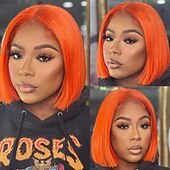 preiswerte Echthaarperücken mit Stirn-Spitzenkappe-Remy Menschenhaar 13x6 Verschluss 13x4 Spitzenfront 4x4 Spitzenfront Perücke Bob Bubikopf Kurzer Bob Seitenteil Brasilianisches Haar Glatt Rosa Rot Blau Lila Perücke 130% 150% 180% Haardichte mit