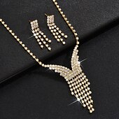ieftine Seturi de Bijuterii-Seturi de bijuterii de mireasă 2 Ștras Diamante Artificiale 1 Colier Cercei Pentru femei Clasic Dulce Încântător Franjuri Iubire Prețios Set de bijuterii Pentru Nuntă Cadou