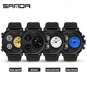 abordables Relojes digitales-Reloj Digital SANDA para Hombre Reloj Deportivo de Moda Cronómetro Luminiscente Reloj Alarma Reloj de Resina con Calendario