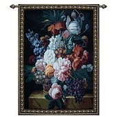 billige Jacquard vevde gobeliner-jacquard vevd billedvev gobelin aubusson veggkunst hengende aubusson vevstol bomullsvev stor billedvev reproduksjon barokk rokokko blomster (uten dusker og stang)