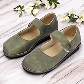 levne 50. léta 20. století-zelené dámské vintage mary jane flats - pohodlné a univerzální boty pro volný čas pro každodenní nošení a procházky