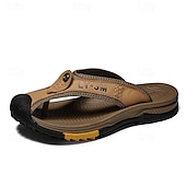 billige Utendørs sandaler-brune utendørs flipflops for menn med slitesterk såle – komfortable og lette sandaler for fotturer, strand og fritidsklær