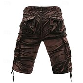abordables Clásico-Hombre Pantalones cortos tácticos Pantalón Corto Cargo Pantalón corto Botones Multi bolsillo Plano Listo para vestir Longitud de la rodilla Exterior Diario Acampada y Senderismo Moda Clásico Negro