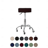 cheap Chair Cover-Water Resistant Plaid Universal Round Stool Cover - Bar Round Swivel Chair Cover - Barstool Seat Cover - Durable and Stretchable - Perfect for Protecting and Refreshing Bar Stools