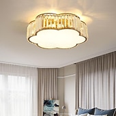 cheap Dimmable Ceiling Lights-LED Ceiling Lights Crystal Ceiling Light 3-Color Light Source 30/40/50cm 3-Light Flower Flush Mount Dimmable Modern Nordic Style Crystal Metal E27 for Bedroom Living Room Hallway 85-265V