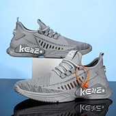 billige Sneakers til herrer-røde pustende atletiske joggesko for menn mote - lette joggesko i mesh for fritids- og sportsaktiviteter