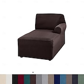 baratos Cobertura de Sofa-capa de chaise lounge capas de cadeira elásticas de luxo para sala de estar capa de chaise lounge com braço duplo capa de chaise lounge para quarto chaise tecido jacquard macio lavável à máquina
