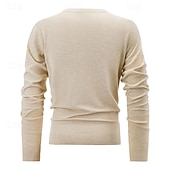 preiswerte Herrenpullover-Herren Pullover Strickpullover Gerippt Stricken Standard Strick Glatt Rundhalsausschnitt Modisch Basic Freizeitskleidung Verabredung Bekleidung Herbst Winter Schwarz Weiß S M L