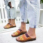 cheap Comfort Sandals-Colorful Women&#039;s Open-Toe Wedge Sandals with Cut-Out Design for Boho Summer and Casual Wear