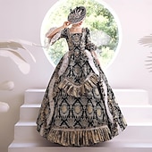 cheap Dresses-Gothic Victorian Vintage Inspired Dress Party Costume Prom Dress Princess Shakespeare Solid Color Ball Gown Fancy Dress Women's Royal Halloween Carnival Valentine's Day Party Evening Party Masquerade