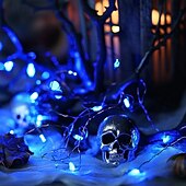 economico Striscie luci a batteria-1 m Fili luminosi 10 LED 10 pezzi 1 pc Blu Natale Capodanno Impermeabile Feste Decorativo Batterie alimentate