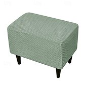abordables Housse de pouf-Housse de pédale de tabouret housses de pouf extensibles en jacquard housses de rangement pliantes épaisses protecteur de repose-pieds carré avec fond élastique pour le salon