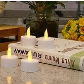 cheap Candle Lights-6pcs Rechargeable LED Flameless Candles - Battery Operated Votive Tea Lights for Christmas, Valentine&#039;s Day, Thanksgiving, and Home Wedding Decorations