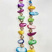 baratos Acessórios de penteados-Arco-íris cristal doce cor 120 cm de comprimento colar suéter nicho de corrente