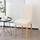 abordables Funda para silla de comedor-Funda para silla de comedor para cocina, funda para silla de tela polar, fundas elásticas para asiento