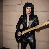billige Filmkarakter parykker-piratparykk lang svart bølget krøllete kaptein halloween punk rock voksen cosplay