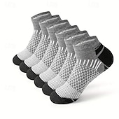 billiga herrstrumpor-Herr 6 par Multipack Socka Löparstrumpor Vardagliga strumpor Svart Vit Färg Geometrisk Sport &amp; Utomhus Dagligen Semester Grundläggande Medium Vår Höst Mode Ledigt