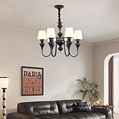 abordables Lustres-Lustre LED blanc chaud 5/6/8 lumières 5 W style bougie rustique rétro e14/e12 pendentif lanterne design métal verre encastré lustre éclairage pour couloir escalier cuisine 110-240 V