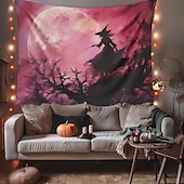 billige Halloween dekorasjon-rosa flaggermus hengende billedvev veggkunst stor billedvev veggmaleri dekor fotografi bakteppe teppe gardin hjem soverom stue dekorasjon