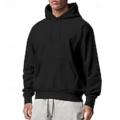 cheap Basic Hoodies-Men&#039;s Hoodie Black White Pink Light Grey Dark Gray Hooded Plain Pocket Sports &amp; Outdoor Daily Holiday Streetwear Basic Casual Spring &amp;  Fall Clothing Apparel Hoodies Sweatshirts