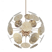 abordables Suspension-Lampes suspendues 8 lumières modernes en acier inoxydable circulaire 50 cm / 19,6 pouces chrome or base g9 réglable pôle globe luminaires suspendus adaptés aux restaurants cuisines îles foyers fermes