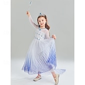 ieftine Costume pentru fete-Basm Regina Zăpezii Înghețat Prințesă Elsa Ținute Rochie de fete cu flori Costum de petrecere tematică Cosplay for Fete Copii Crăciun Carnaval Zuia Copiilor Petrecere / Seara