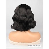 levne Syntetické trendy paruky-Syntetické paruky Bouncy Curl Krátký Bob Elegantní ofina Paruka 12&quot; Černá Umělé vlasy Dámské Černá
