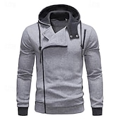 cheap Basic Hoodies-Men&#039;s Hoodie Full Zip Hoodie Wine Hooded Color Block Patchwork Sports &amp; Outdoor Daily Holiday Polyester Streetwear Basic Casual Spring &amp;  Fall Clothing Apparel Hoodies Sweatshirts  Long Sleeve