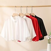 billige Sjal-Sjal til kvinner Elegant Luksus Ermeløs Chiffon Bryllup Wrap Med Ren Farge Til Bryllup Sommer