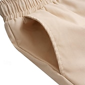 cheap Holiday-Men&#039;s Linen Pants Trousers Summer Pants Pocket Drawstring Plain Comfort Breathable Ankle-Length Casual Daily Going out Simple Casual Black White Micro-elastic