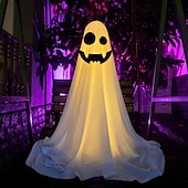 cheap Halloween Outdoor-Halloween Decorations Lighted Ghosts Outdoor Decoration Lights Yard Halloween Standing Ghost Lights Battery Operated Porch for Patio Spooky Atmosphere Decorations 1pc