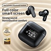 billiga TWS helt trådlösa hörlurar-Trådlöst Headset ANC Bluetooth Headset LCD Digital Display Sport Headset Inbyggd Mikrofon Headset