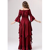 levne Šaty-Retro Středověké Renesanční Šaty Šaty inspirované Regency Ren Faire Viking Elfí Dámské Keltské Fantazie Plesová maškaráda Večírek Dospělí Šaty