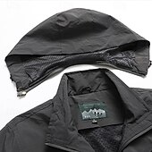 cheap Men&#039;s Jackets &amp; Coats-Men&#039;s Outdoor Jacket Transition Jacket Hiking Removable Multiple Pockets All Seasons Plain Casual Hooded Regular Black Khaki Dark Blue Gray Jacket