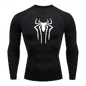 voordelige Hardloop T-shirts en Tanktops-Voor heren Compressieshirt Atletisch shirt Gymshirt Fitnessshirt Lange mouw T-shirt Casual Sportkleding Ademend Sneldrogend Zacht Fitness Sportschooltraining Hardlopen Sportkleding Sportkleding Zwart