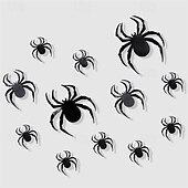 abordables Décorations d&#039;Halloween-Autocollant chauve-souris en pvc, 12 paquets, autocollant mural 3d en forme d&#039;araignée, décoration de fête d&#039;halloween, disposition d&#039;atmosphère de festival fantôme