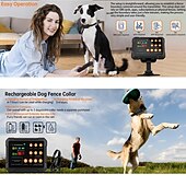 お買い得  犬用トレーニング用品-3in1 電気ワイヤレスフェンス 犬の訓練用首輪 禁止区域 高精度レーダー ワイヤレスフェンスシステム 最大1エーカー 屋内でのリアルタイム距離監視 &amp;屋外用中型犬から大型犬