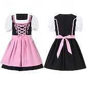 cheap Kids-Halloween Oktoberfest Dress Dirndl Trachtenkleider Oktoberfest / Beer Bavarian Wiesn Wiesn Girls' Traditional Style Cloth