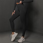 economico Leggings e collant da yoga-Per donna Pantaloni da yoga Leggings da yoga Vita Alta Yoga Allenamento in Palestra Pilates Collant Grigio scuro Nero Borgogna Spandex Gli sport Abbigliamento sportivo Elasticizzato Taglia piccola