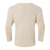 economico magliette di base-Per uomo Maglietta Maglietta a Maglia Camicia a Maniche Lunghe Manica Lunga Scollo a V Primavera &amp; Autunno Semplice Moda Designer Essenziale Lavoro a maglia Vacanza Streetwear Uscire Nero Blu marino